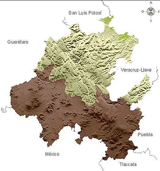 Relief des principales caractéristiques d'Hidalgo
