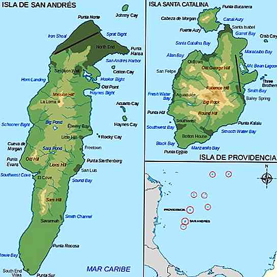 Relief der Inselregion Hauptmerkmale